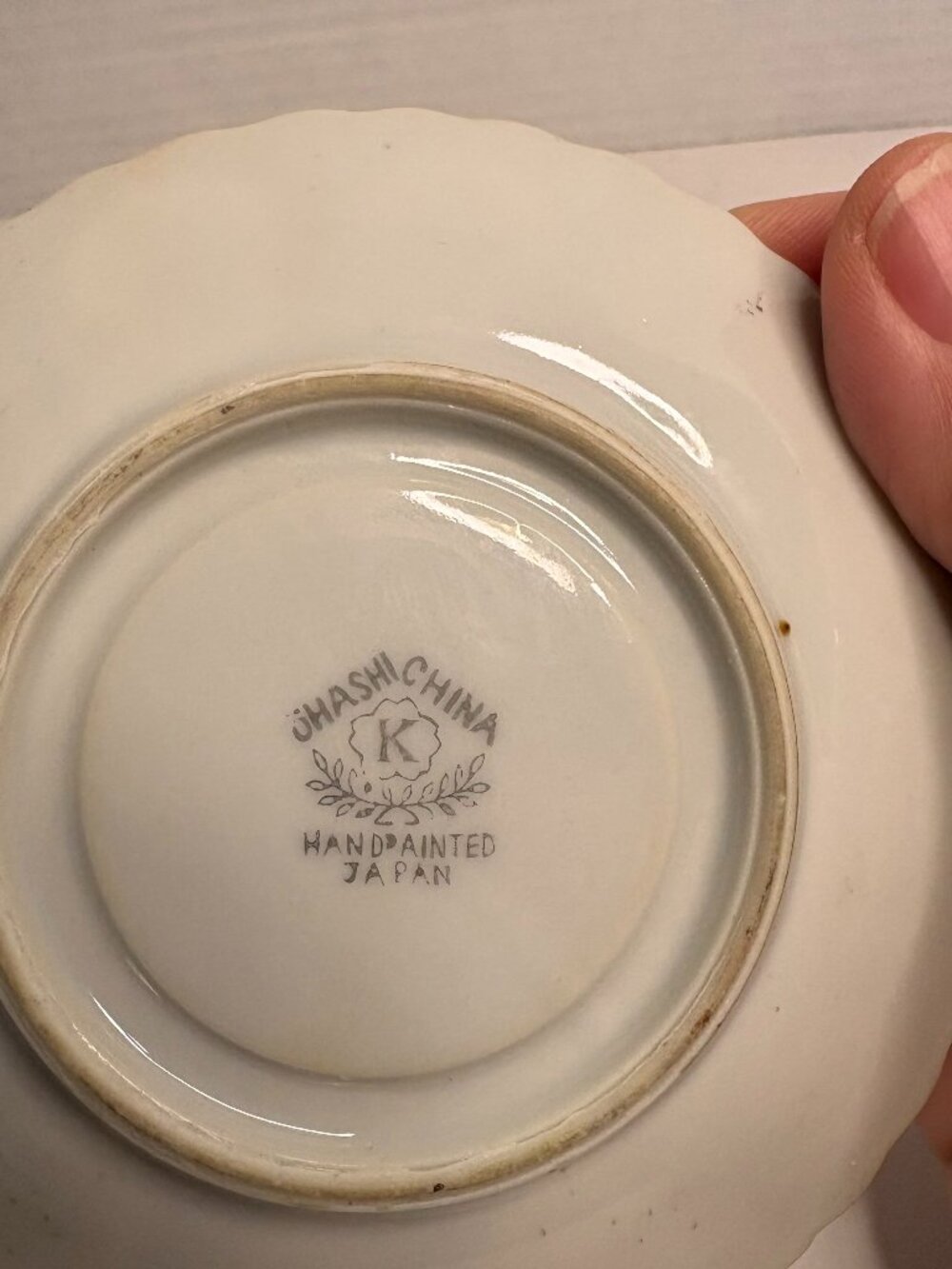 Vintage Ohashi Occupied Japan Black Panel Demitasse Cup & Saucer Floral Gold - Picture 3 of 6